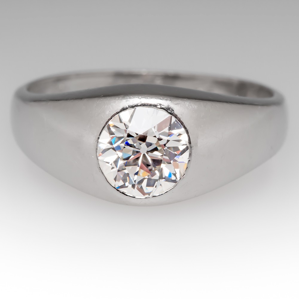 Gypsy setting engagement on sale ring